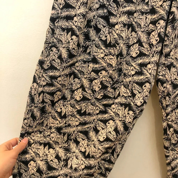 Free People Banana Leaf Tropical Paperbag Wide Leg Drawstring Baloon Pants M - Picture 8 of 11